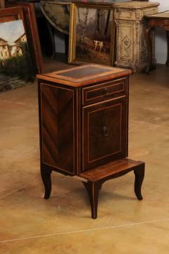 Italian 19th Century Bedside Table with Inlaid D cor Single Drawer and Door - 3544782