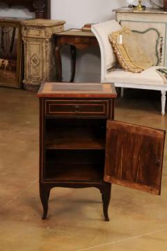 Italian 19th Century Bedside Table with Inlaid D cor Single Drawer and Door - 3544792