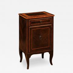 Italian 19th Century Bedside Table with Inlaid D cor Single Drawer and Door - 3546813