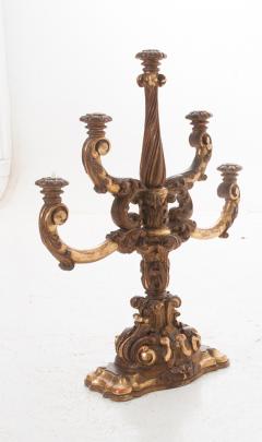 Italian 19th Century Carved Gold Gilt 5 Light Candelabra - 1878440