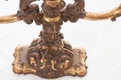 Italian 19th Century Carved Gold Gilt 5 Light Candelabra - 1878441