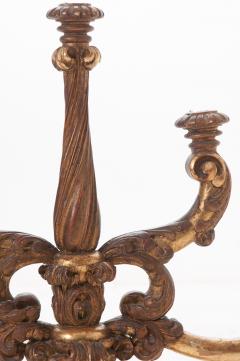 Italian 19th Century Carved Gold Gilt 5 Light Candelabra - 1878443