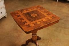 Italian 19th Century Center Table with Marquetry D cor and Turned Pedestal - 3544897