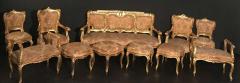 Italian 19th Century Gilt Living Room Suite with a Sofa and Pair of Armchairs - 1728239