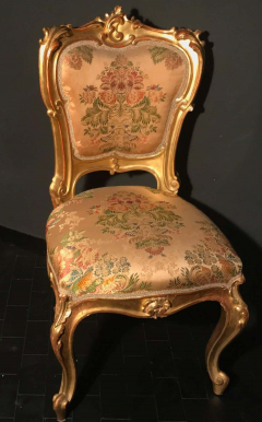 Italian 19th Century Gilt Living Room Suite with a Sofa and Pair of Armchairs - 1728242