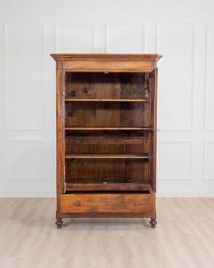 Italian 19th Century Louis Philippe Walnut Wardrobe Cabinet - 4599728