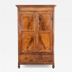 Italian 19th Century Louis Philippe Walnut Wardrobe Cabinet - 4601321