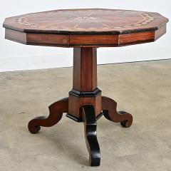 Italian 19th Century Marquetry Inlay Pedestal Table - 4663677