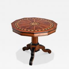 Italian 19th Century Marquetry Inlay Pedestal Table - 4703610