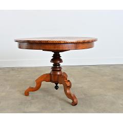 Italian 19th Century Marquetry Inlay Round Center Table - 4589752