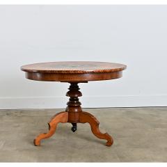 Italian 19th Century Marquetry Inlay Round Center Table - 4589758