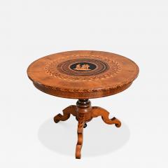 Italian 19th Century Marquetry Inlay Round Center Table - 4596055