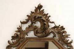 Italian 19th Century Rococo Style Carved Mirror with Traces of Gilt and Scrolls - 3441955
