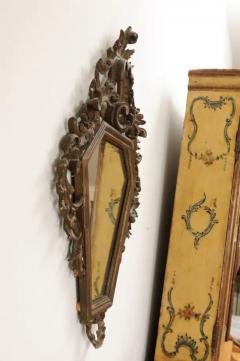 Italian 19th Century Rococo Style Carved Mirror with Traces of Gilt and Scrolls - 3441968