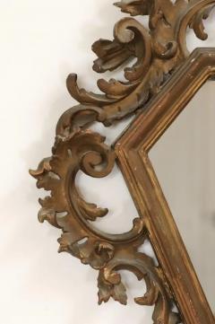 Italian 19th Century Rococo Style Carved Mirror with Traces of Gilt and Scrolls - 3441979