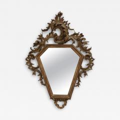 Italian 19th Century Rococo Style Carved Mirror with Traces of Gilt and Scrolls - 3444429