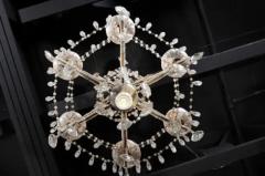 Italian 19th Century Six Light Chandelier with Beaded Arms and Spear Crystals - 3433046