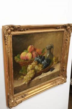 Italian 19th Century Still Life Oil Painting Depicting Fruits in Giltwood Frame - 3433081