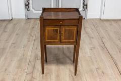 Italian 19th Century Walnut Nightstand Table with Ash Inlaid Banding - 3715247