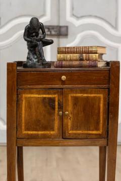 Italian 19th Century Walnut Nightstand Table with Ash Inlaid Banding - 3715260
