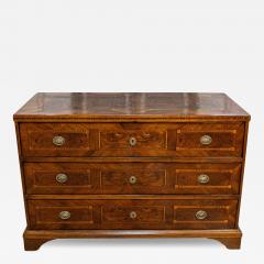 Italian 19th Century Walnut and Mahogany Three Drawer Commode with Inlay - 3629755