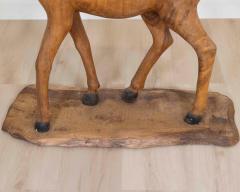 Italian 20th Century Life Size Walnut Deer Sculpture - 4593536