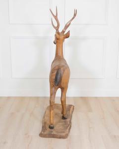 Italian 20th Century Life Size Walnut Deer Sculpture - 4593539