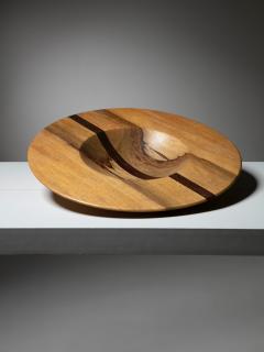 Italian 70s Round Wood Centerpiece - 4725187
