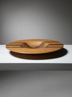 Italian 70s Round Wood Centerpiece - 4725188