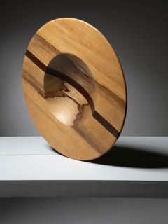 Italian 70s Round Wood Centerpiece - 4725189