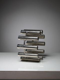Italian 70s Steel Candle Holder - 4725301