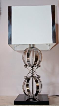Italian 70s Steel Circular Ring Table Lamp - 502921