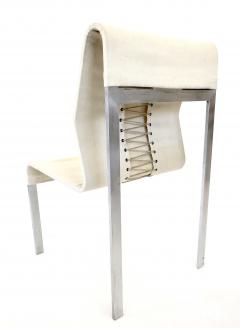 Italian Abstract Sculptural Steel and Fabric Corset Side Chair - 532325