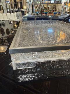 Italian Acrylic and Chrome Serving Tray 1970s - 4689513