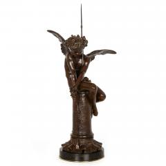 Italian Antique Bronze Sculpture Genius of Franklin by Giulio Monteverde - 4517867