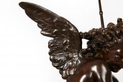 Italian Antique Bronze Sculpture Genius of Franklin by Giulio Monteverde - 4517873