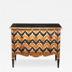Italian Antique Painted Chevron Two Drawer Commode circa 1800 - 4791869