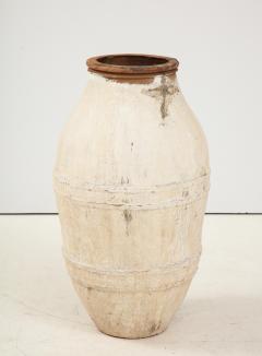 Italian Antique Terracotta Olive Oil Jar in White Painted Finish - 2296302