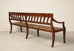 Italian Antique Walnut Bench with Rush Seats circa 1800 - 4783203