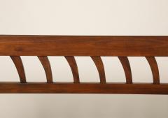 Italian Antique Walnut Bench with Rush Seats circa 1800 - 4783286
