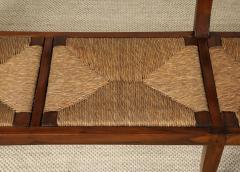 Italian Antique Walnut Bench with Rush Seats circa 1800 - 4783299