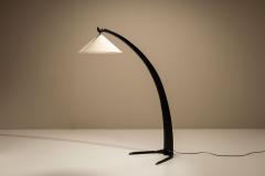 Italian Arc Shaped Black Floorlamp 1950s - 4484977