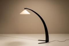 Italian Arc Shaped Black Floorlamp 1950s - 4485039