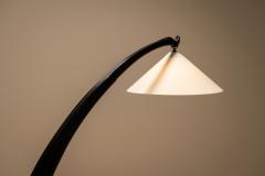 Italian Arc Shaped Black Floorlamp 1950s - 4485054
