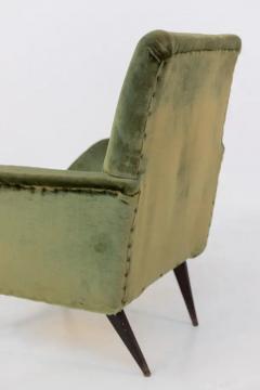 Italian Armchairs in Green Velvet and Wood - 3628945