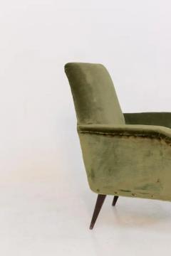 Italian Armchairs in Green Velvet and Wood - 3628967