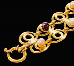 Italian Art Deco 18 Karat Yellow Gold and Pearls Bracelet - 2971335