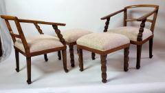 Italian Art Deco Armchairs with Ottoman circa 1925 - 570232