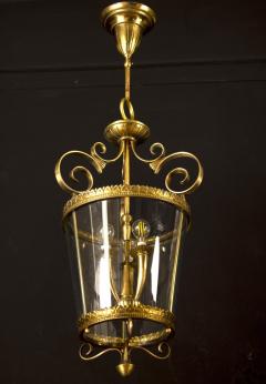 Italian Art Deco Brass Lantern or Pendant 1940s - 3063288
