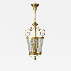 Italian Art Deco Brass Lantern or Pendant 1940s - 3065307
